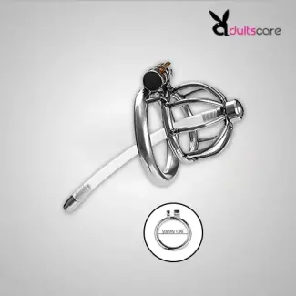 Tomi Stainless Steel Male Chastity Cock Cage With Urethral Tube For Men