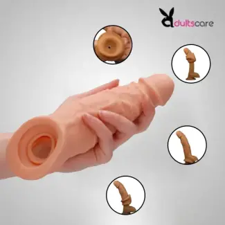 Silicone Double Hole Jumbo Penis Sleeve Extender